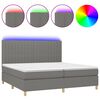 vidaXL Box Spring Bed with Mattress&LED Dark Grey 200x200 cm Fabric