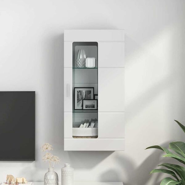 vidaXL Wall-mounted Cabinet High gloss white 55 x 29 x 100 cm