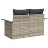 vidaXL Garden Sofa with Cushion Light Grey 141 x 62 x 69cm Poly Rattan