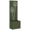 vidaXL Garden Privacy Screen Olive green 50 x 140 cm Cold-rolled steel