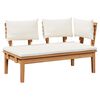 vidaXL Garden Bench 2 pcs Cream and Brown Solid Teak wood