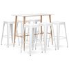 vidaXL 7 Piece Bar Set White
