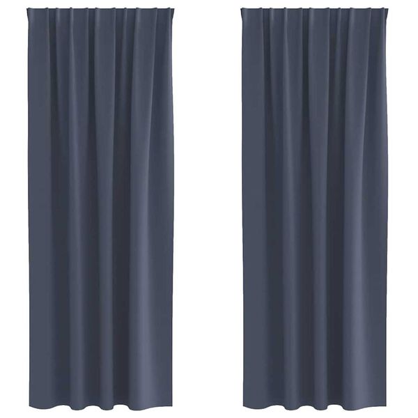 vidaXL Blackout Curtains with Rings 2 pcs Anthracite 260 x 140 cm