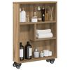 vidaXL Narrow Storage Trolley Artisian Oak 48x13x68 cm Engineered Wood