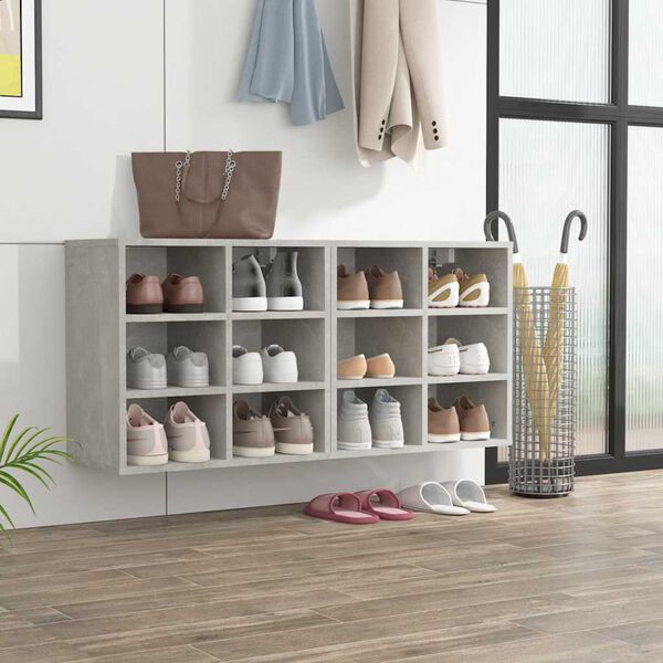 vidaXL Shoe Cabinets 2 pcs Concrete Grey 52.5x30x50 cm
