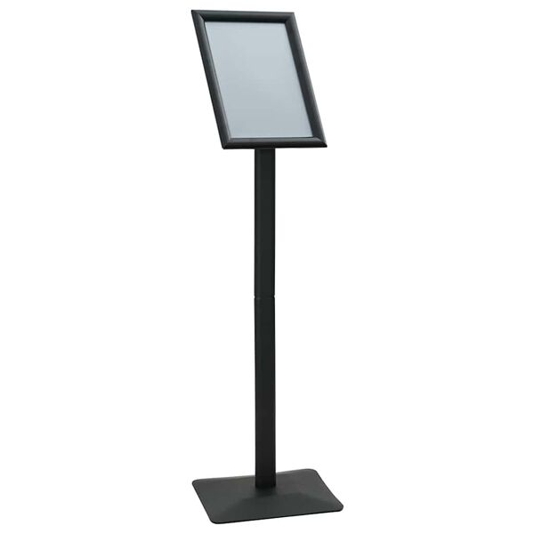 vidaXL Pedestal Poster Stand Black A4 Aluminum and PVC