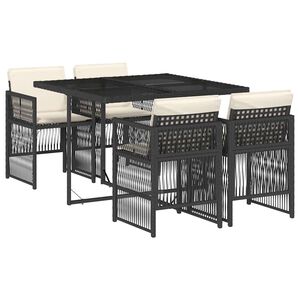 vidaXL Garden Dining Set | Black, Cream White