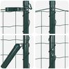 vidaXL Fence with Post Green 1.2 x 25 m Steel and PVC