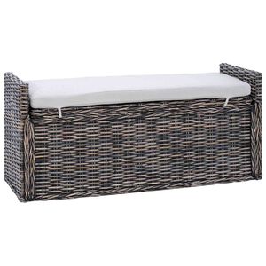 vidaXL Storage Bench GENDT Black Wash 110 x 40 x 50 cm Rattan