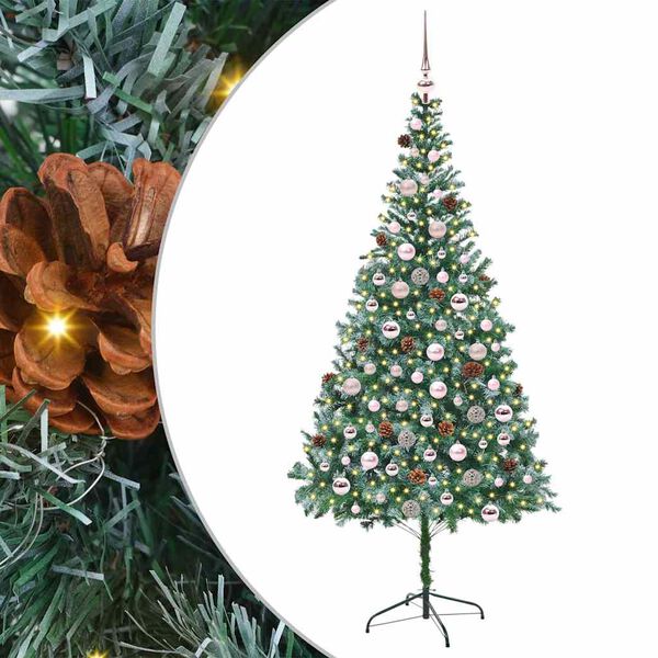 vidaXL Artificial Christmas Tree with Stand Green 210 cm PVC and Steel