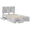 vidaXL Bed Frame Concrete Grey 120 x 200 cm Engineered Wood