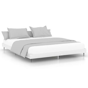 vidaXL Bed Frame without Mattress High Gloss White 200x200 cm