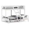vidaXL Bunk Bed without Mattress 90x200/140x200 cm White Solid Wood