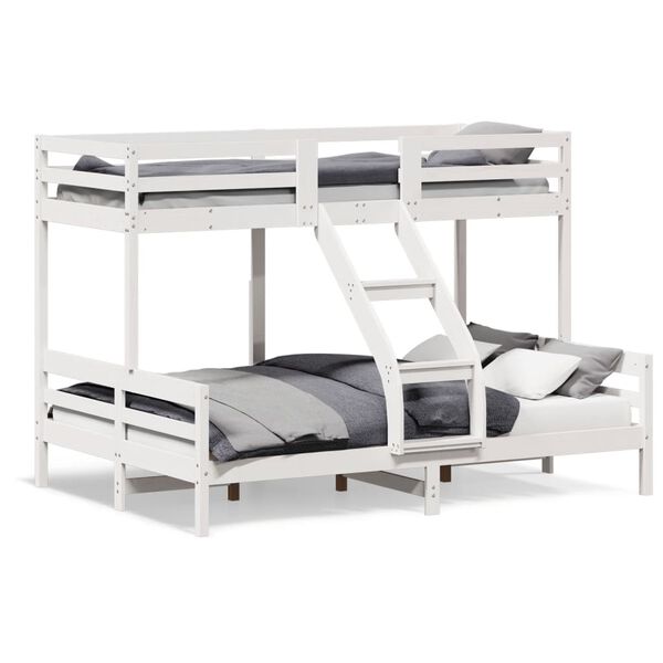 vidaXL Bunk Bed without Mattress 90x200/140x200 cm White Solid Wood