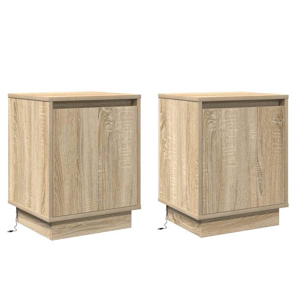 vidaXL Bedside Cabinet 2 pcs Sonoma Oak 39 x 34.5 x 50 cm