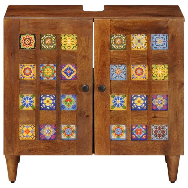 vidaXL Bathroom Sink Cabinet with Storage Walnut 62 x 33 x 58 cm