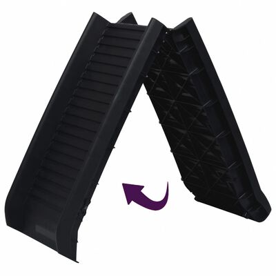 vidaXL Folding Dog Ramp Black 155.5x40x15.5 cm