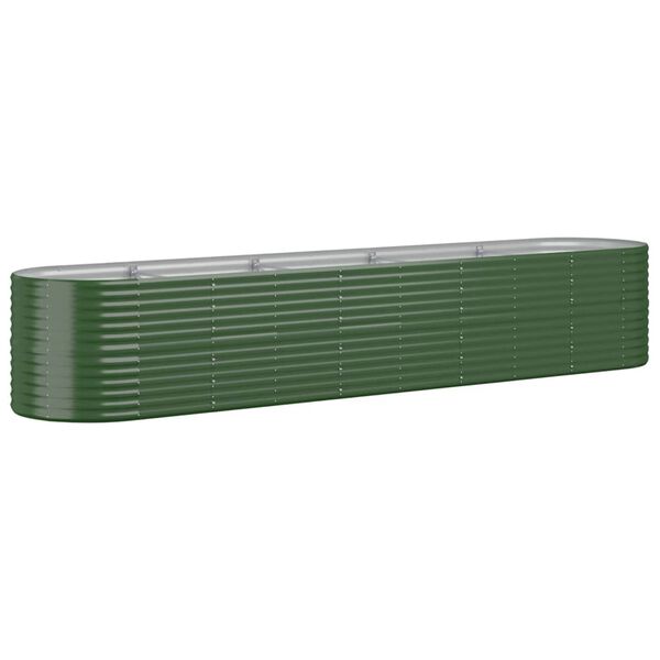vidaXL Garden Raised Bed Galvanised Steel 368x80x68 cm Green