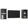 vidaXL Wall-mounted TV Cabinets 2 pcs High Gloss Grey Engineered Wood