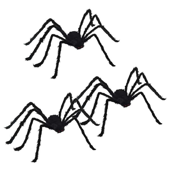 vidaXL Halloween Spider Decoration 3 pcs Black 150 cm Polyester