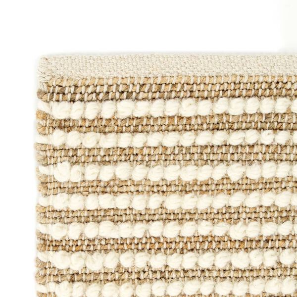 vidaXL Rug Hemp Wool 160x230 cm Natural/White