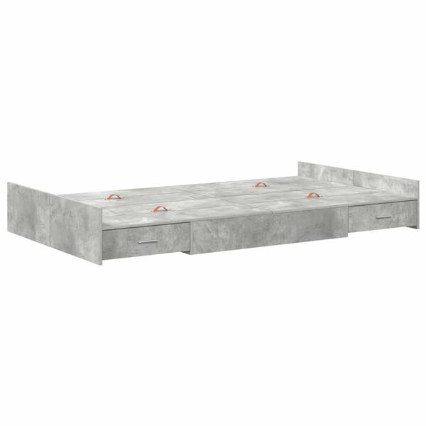 vidaXL Storage Bed Frame Concrete Grey 120 x 200 cm Engineered Wood
