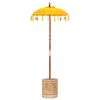 vidaXL Balinese Parasol with Base Yellow 95 x 95 x 260 cm