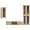 vidaXL TV Cabinet Set with Drawer FLORIN Sonoma Oak Engineered Wood