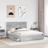 vidaXL Storage Bed Grey Sonoma 150 x 200 cm Engineered Wood