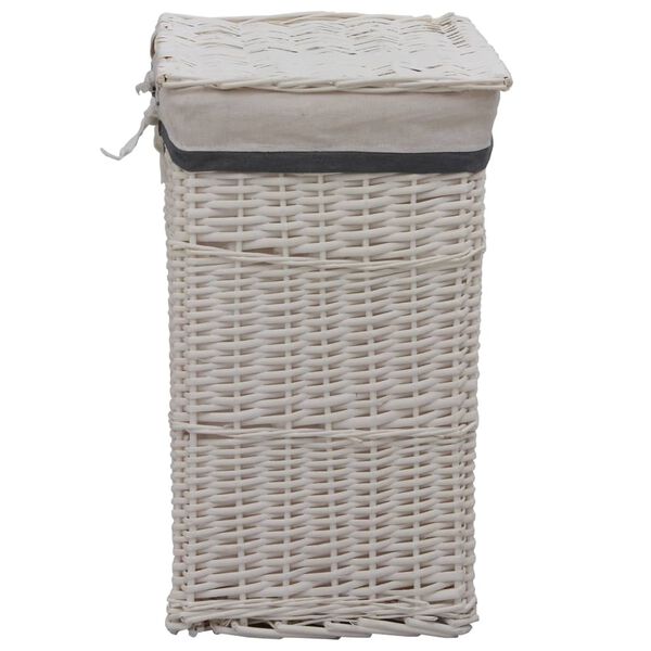 vidaXL Laundry Basket White Willow
