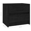 vidaXL Bedside Cabinet Black 40x30.5x35.5 cm Solid Pine Wood