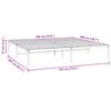 vidaXL Metal Bed Frame without Mattress White 180x200cm