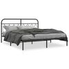 vidaXL Metal Bed Frame without Mattress with Headboard Black 183x213cm