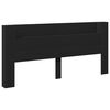 vidaXL Headboard Cabinet with LED Black 220x16.5x103.5 cm