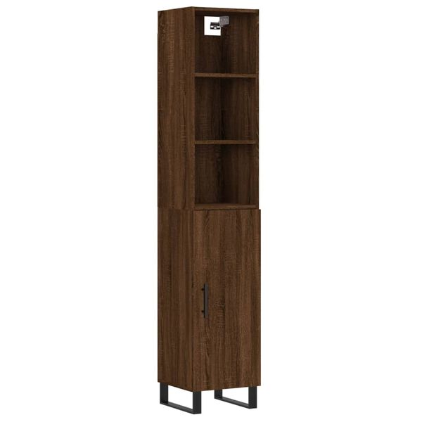 vidaXL Highboard Brown Oak 34.5x34x180 cm Engineered Wood