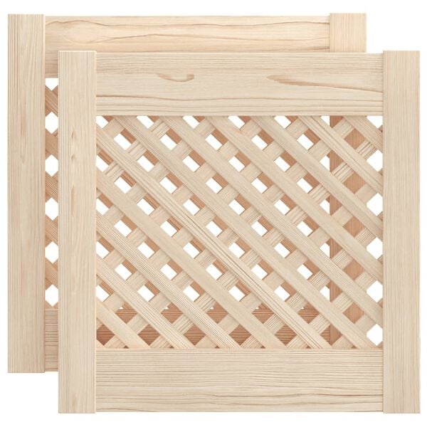 vidaXL Cabinet Doors Lattice Design 2 pcs 39.5x39.5 cm Solid Wood Pine