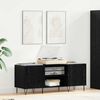vidaXL Record Cabinet with Shelf with Door Black Oak 121 x 38 x 48 cm