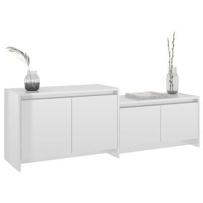 vidaXL TV Cabinet High Gloss White 146.5x35x50 cm Engineered Wood