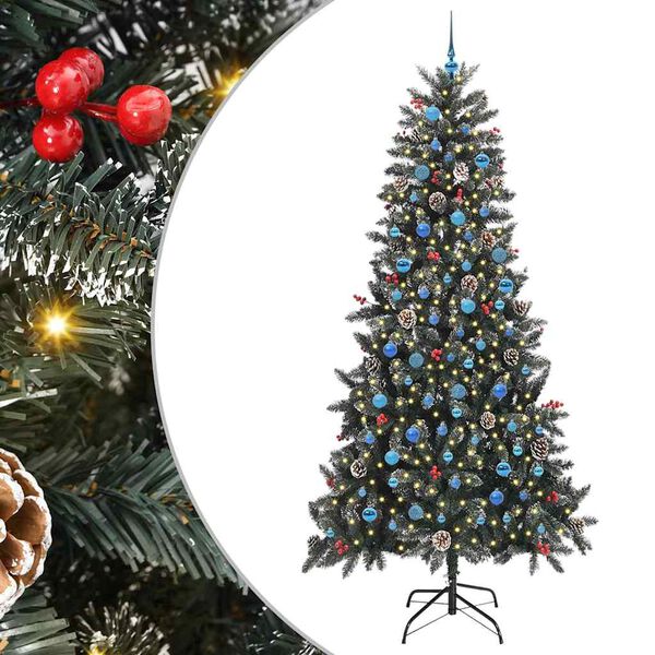 vidaXL Artificial Christmas Tree with 300 LEDs with Stand Green 240 cm