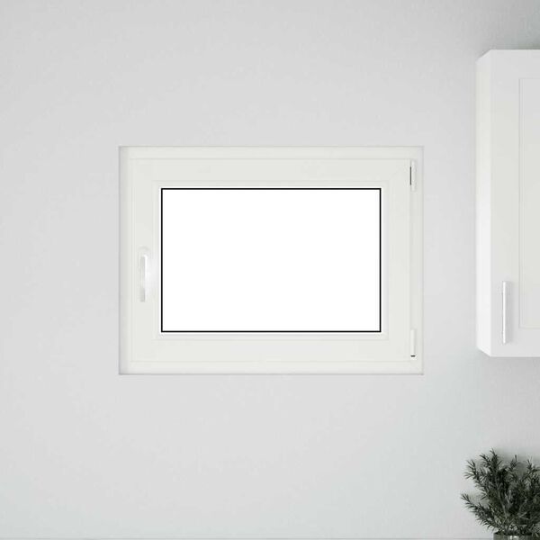 vidaXL Basement Window "RISOR" 80x50 cm Tilt&Turn DIN Right White