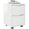 vidaXL Bedside Table with Drawer High Gloss White 30.5 x 30 x 43 cm