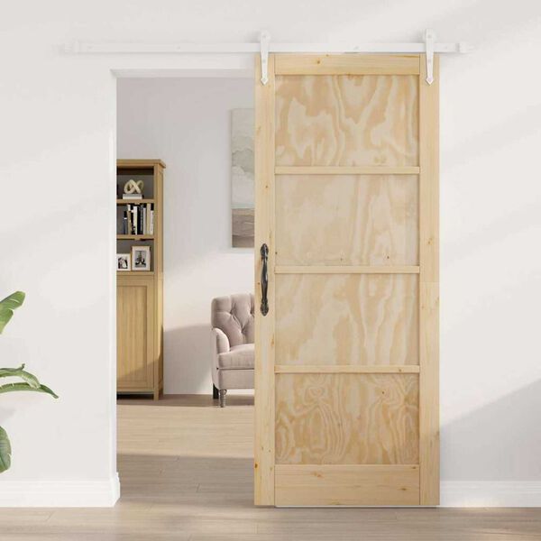 vidaXL Sliding Door ORKDAL Brown 83 x 202 cm Solid Pine Wood