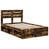 vidaXL Bed Frame Smoked Oak 120 x 190 cm Solid Pine Wood