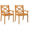 vidaXL Outdoor Dining Chairs 2 pcs Solid Wood Acacia