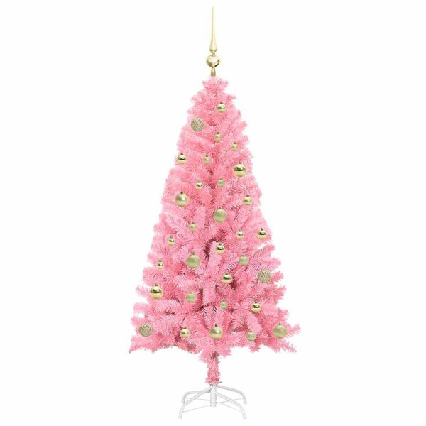 vidaXL Christmas Tree with 150 LEDs with Stand Pink 150 cm PVC