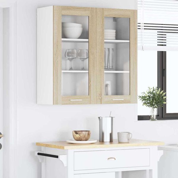 vidaXL Hanging Cabinet Sonoma Oak 80 x 31 x 80 cm Engineered Wood