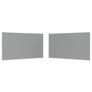 vidaXL Party Tent Sidewall 2 pcs 400 x 195 cm Light Grey PE and Steel