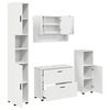 vidaXL Bathroom Furniture Set 4 pcs White Engineered Wood and Metal