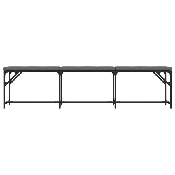 vidaXL Dining Bench Dark Grey 186x32x45 cm Steel and Fabric