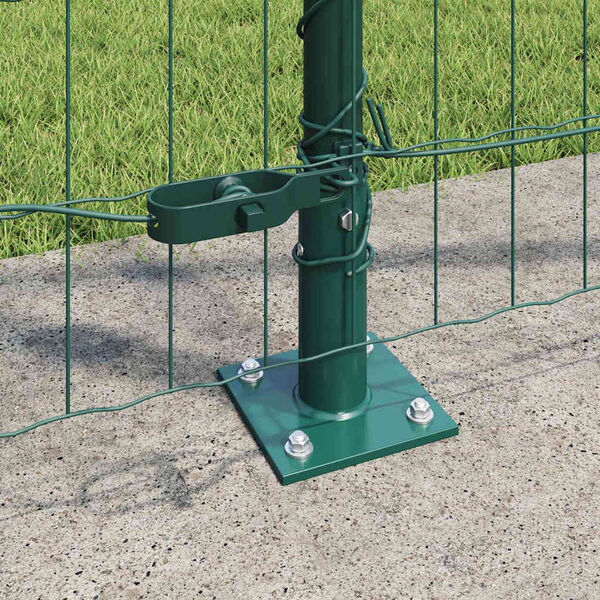 vidaXL Fence with Posts Green 1.2 x 10 m Steel